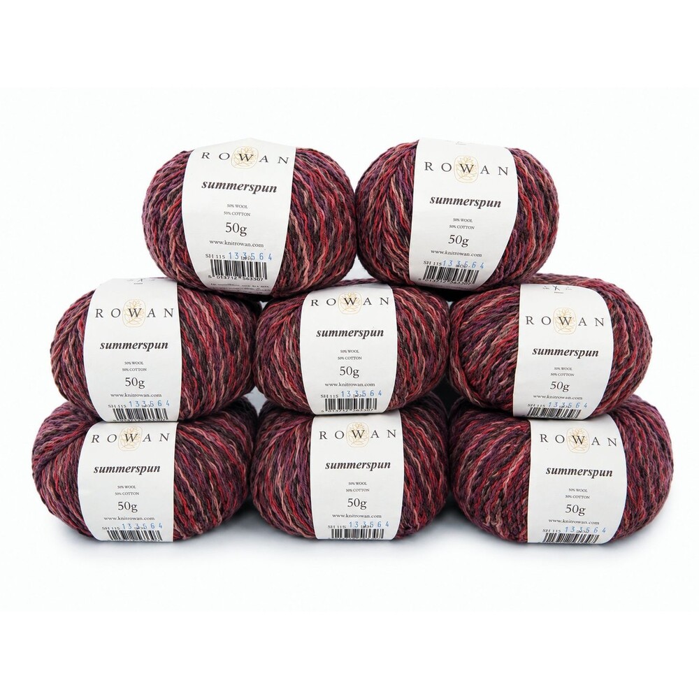 Lot of 8 Rowan Summerspun Yarn, 50% Wool / 50% Cotton, Variegated